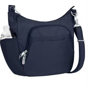 Travelon Anti-Theft Crossbody Bucket Tote Bag in Midnight Blue